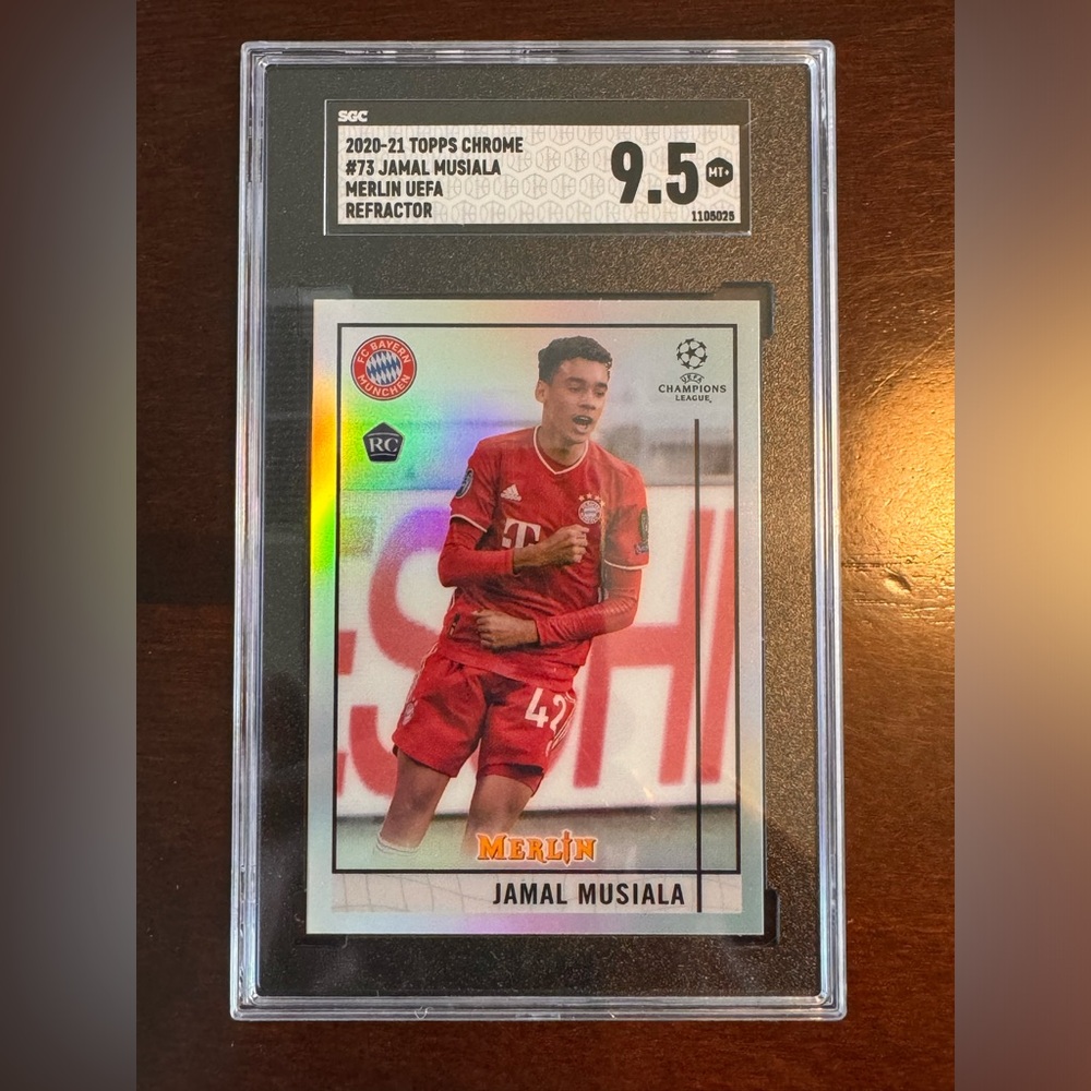 2020 Topps Chrome Jamal Musiala Merlin UEFA Refractor SGC 9.5 FC Bayern